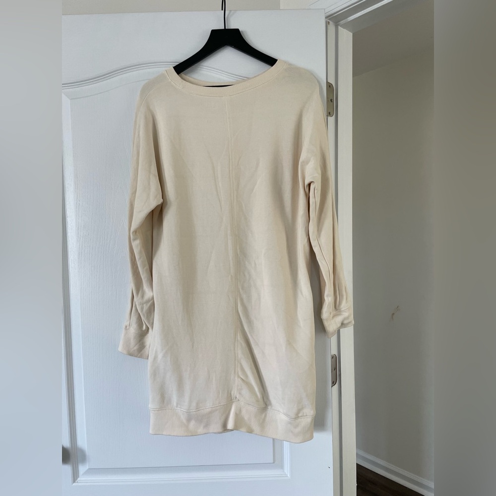 NWOT - ABLE - Beige Long Sleeve Cotton Sweatshirt Dress - Size Small